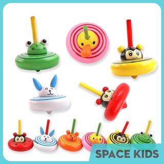 ♥ Đồ chơi con quay gỗ hình động vật dễ thương nhiều màu sắc cho bé Space Kids ♥