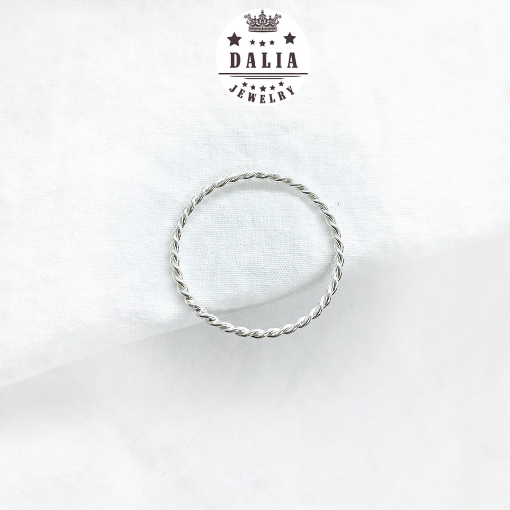 Nhẫn Bạc nữ DaLiA Jewelry xoắn basic, đủ size nhỏ đến to, hàng dày dặn