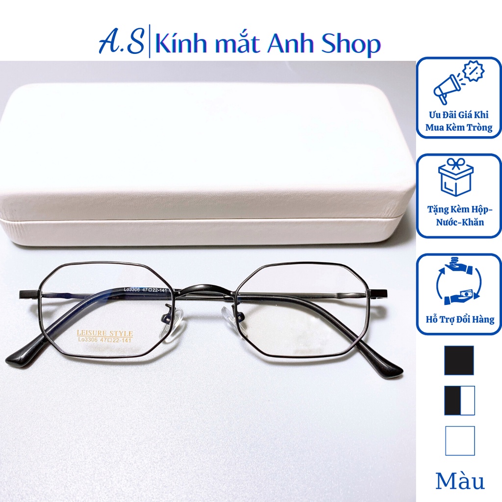 Kính chữ nhật kích thước nhỏ chất liệu kim loại bền đẹp thời trang 3306