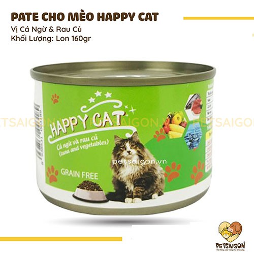 [CHÍNH HÃNG] PATE HAPPY CAT CHO MÈO - LON 160G