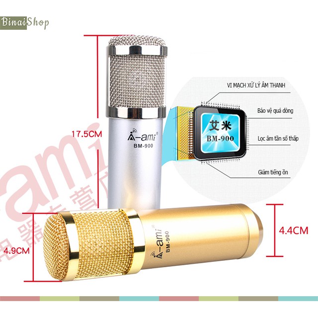 Micro Thu Âm BM900 - Micro Karaoke - Thu Âm - Hát Live - Cao Cấp Chính Hãng Bảo Hành 6 Tháng