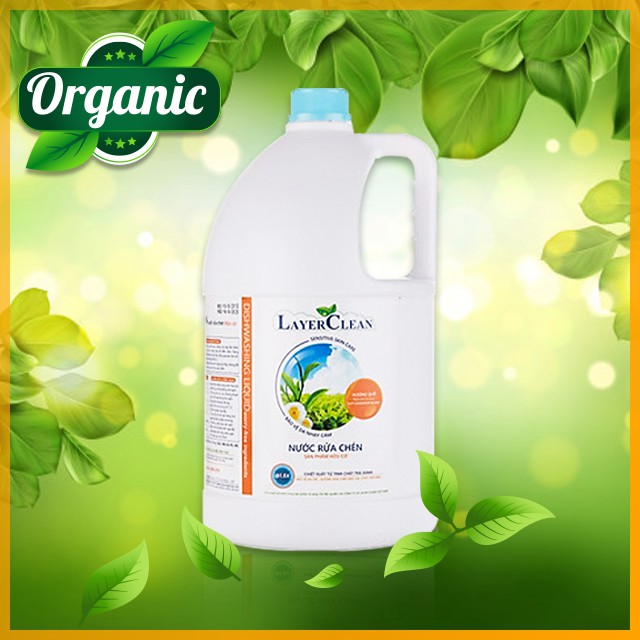 {TIN DÙNG} Nước Rửa Chén Bát Hữu Cơ Organic Layer Clean Hương Quýt Túi 2L Chiết Xuất Từ Thực Vật, Thân Thiện Với Làn Da