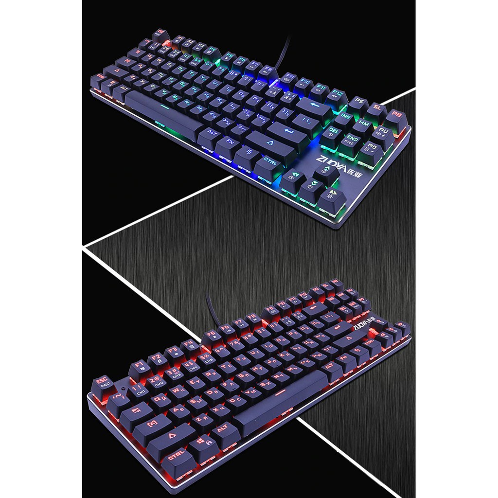 Bàn Phím Cơ chơi game Zuoya X51 - Led Rainbow ( 87 Phím, LED RGB, Blue/Black Switch ) -dc3663