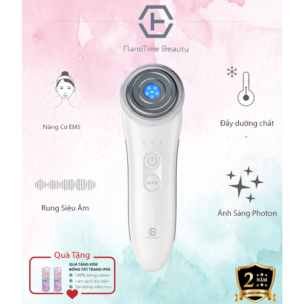 Máy điện di đẩy tinh chất 3in1 Nanotime F65I HT Beauty, máy điện di sử dụng công nghệ ánh sáng Photon trẻ hóa da,nâng cơ