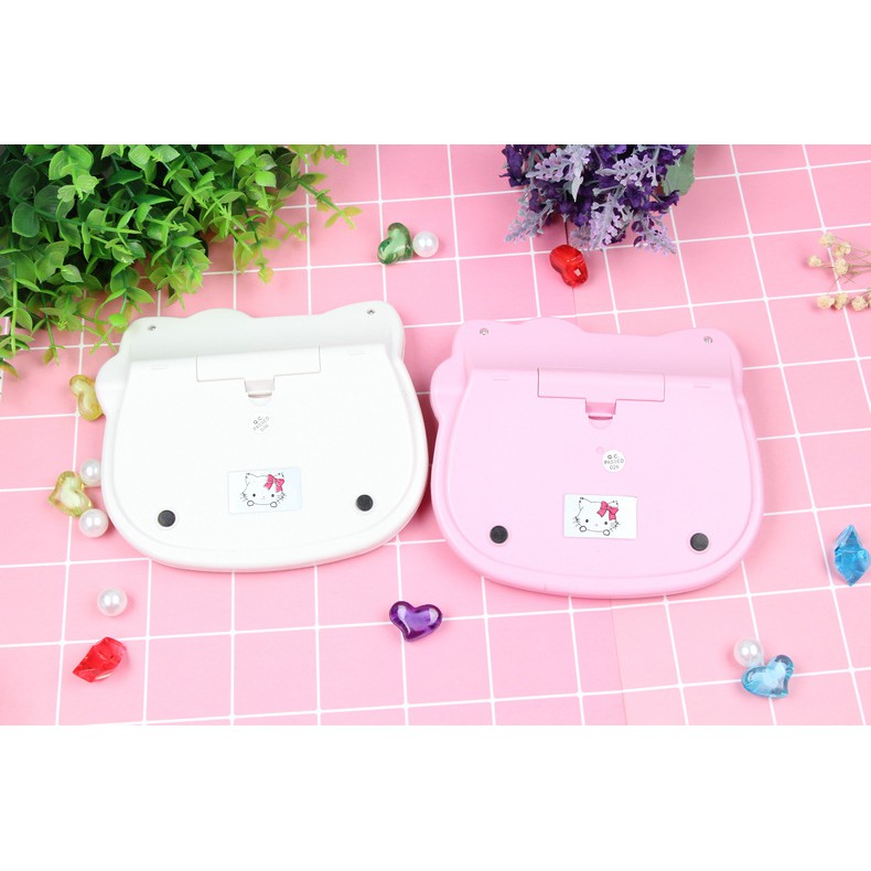 Máy tính tính tiền hàng size 14x12.5x2.8cm kiểu dáng mèo kitty cute đính hạt lấp lánh sang chảnh