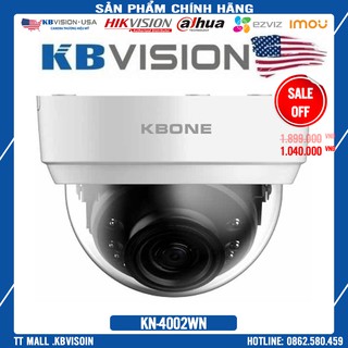 {Giá HỦY DIỆT} Camera Wifi  IP Dome Hồng Ngoại Không Dây 4.0 Mp Kbvision KN-4002WN   - Bảo hành chính hãng 2 năm