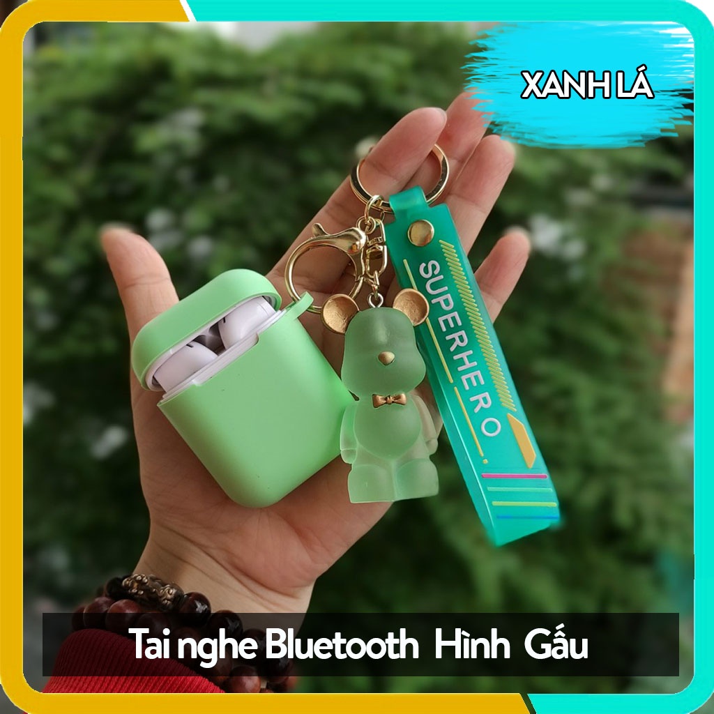 Tai Nghe Bluetooth Không Dây Tws i12 Hình Gấu Trong Suốt,Tương Thích Với Android/iOS