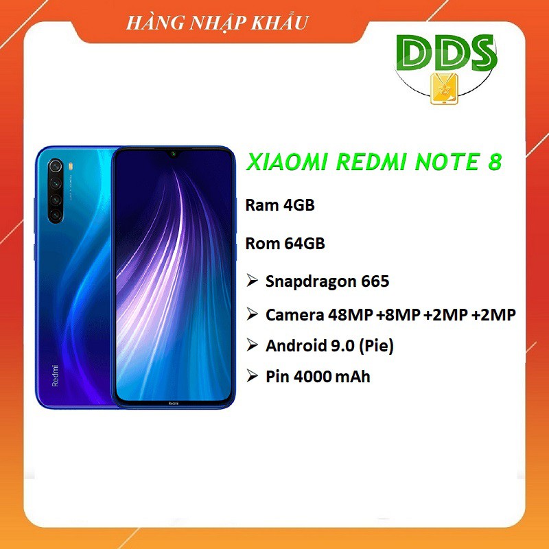 [Mã ELMT7 giảm 7% đơn 2.5TR] Điện thoại Xiaomi Redmi Note 8 4GB 64GB - nhập khẩu | BigBuy360 - bigbuy360.vn