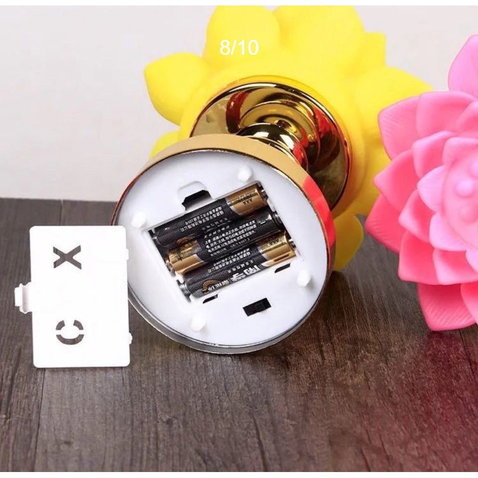 Đèn Thờ Hoa Sen, Nến Bông Sen Nở, sử dụng pin, kiểu đèn bông sen rất đẹp, đèn để bàn thờ, thờ phật, bóng led an toàn