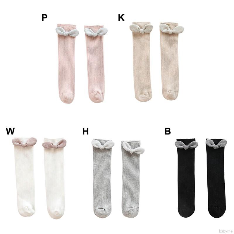 Vớ cotton dài đính nơ dễ thương giữ ấm chân dành cho bé gái