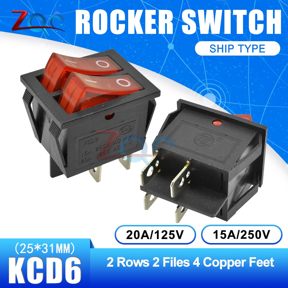 Công tắc Bật/ Tắt 2 3 vị trí 6 Pin 4pin 15a/ 250v Ac Kcd6 nhiều loại tùy chọn