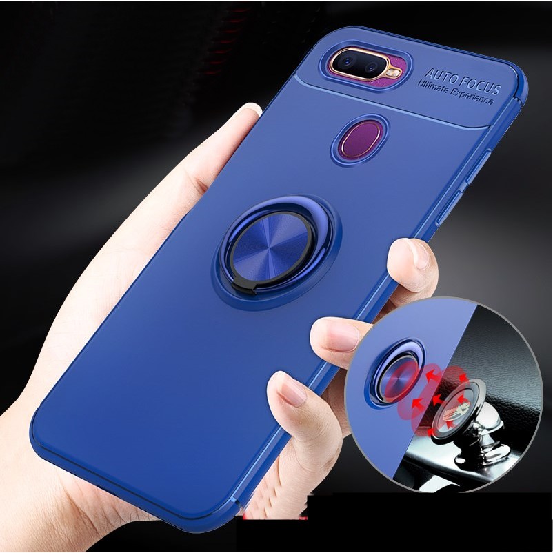 Ốp XANH OPPO A12,A5S,A7,F9, REALME 2 PRO Cao Su Bracket Iring (XANH)