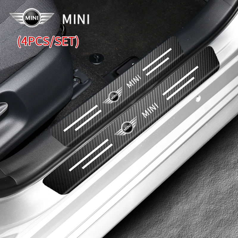 Set 4 Miếng Dán Sợi Carbon Chống Trầy Cho Cửa Xe Hơi Mini Cooper One S R50 R53 R56 R60 F55 F56 R57
