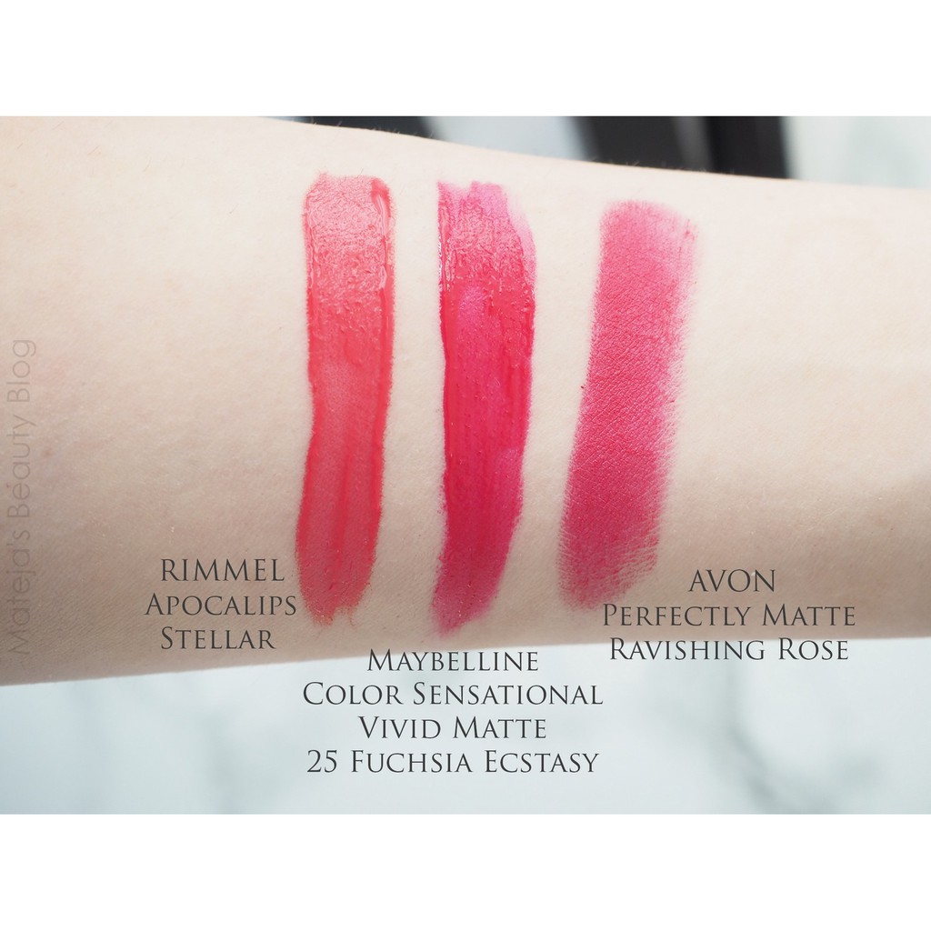 Son môi nước tím hồng Maybelline Color Sensational Vivid Matte Liquid Lipstick 25 Fuchsia Ecstasy 0.26oz (Mỹ)