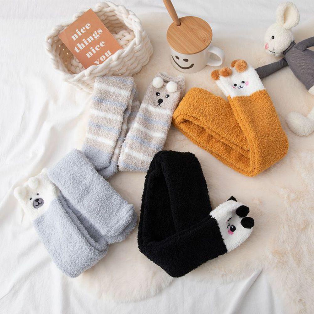 LAY Tất Lông Cừu San Hô Dày Dặn Ấm Áp Xinh Xắn Mùa Thu Đông