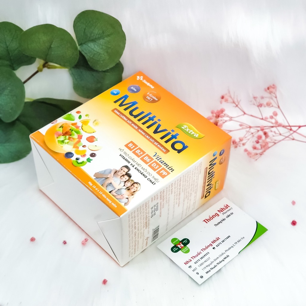 Viên uống bổ sung vitamin và khoáng chất tăng sức đề kháng Sadipha Multivita Extra hộp 100 viên
