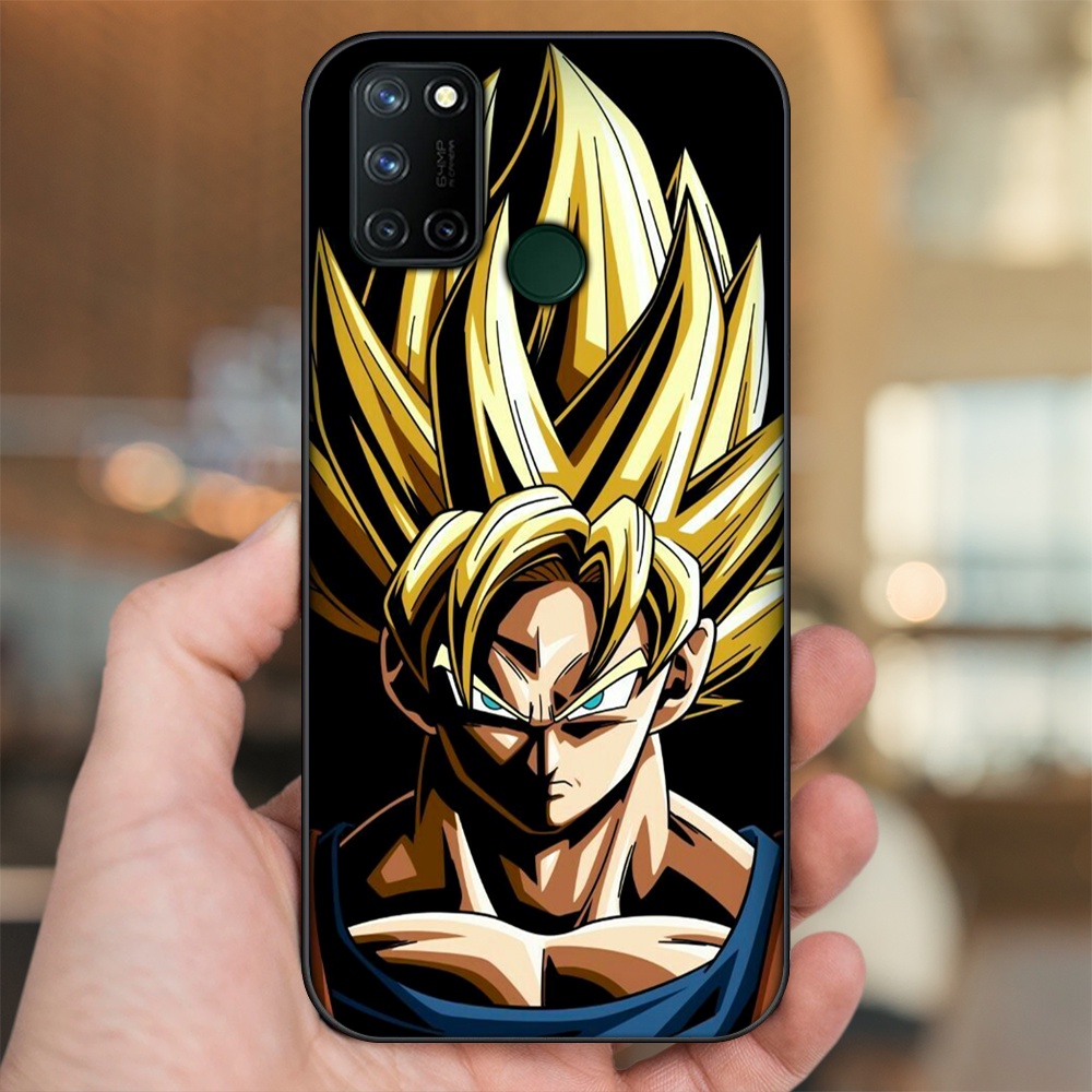 Ốp lưng Realme C17, 7i viền đen in hình Goku Dragon Ball