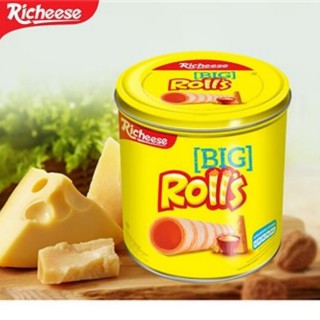Bánh quế phô mai hiệu Richeese Big Roll siêu to khổng lồ hộp thiếc 330g