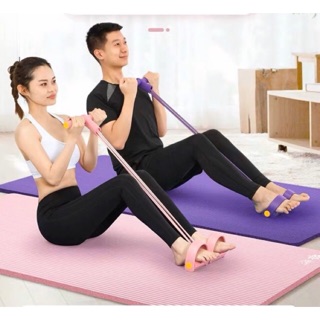Combo thảm tập yoga và dây tập bụng nội địa Trung siêu hot