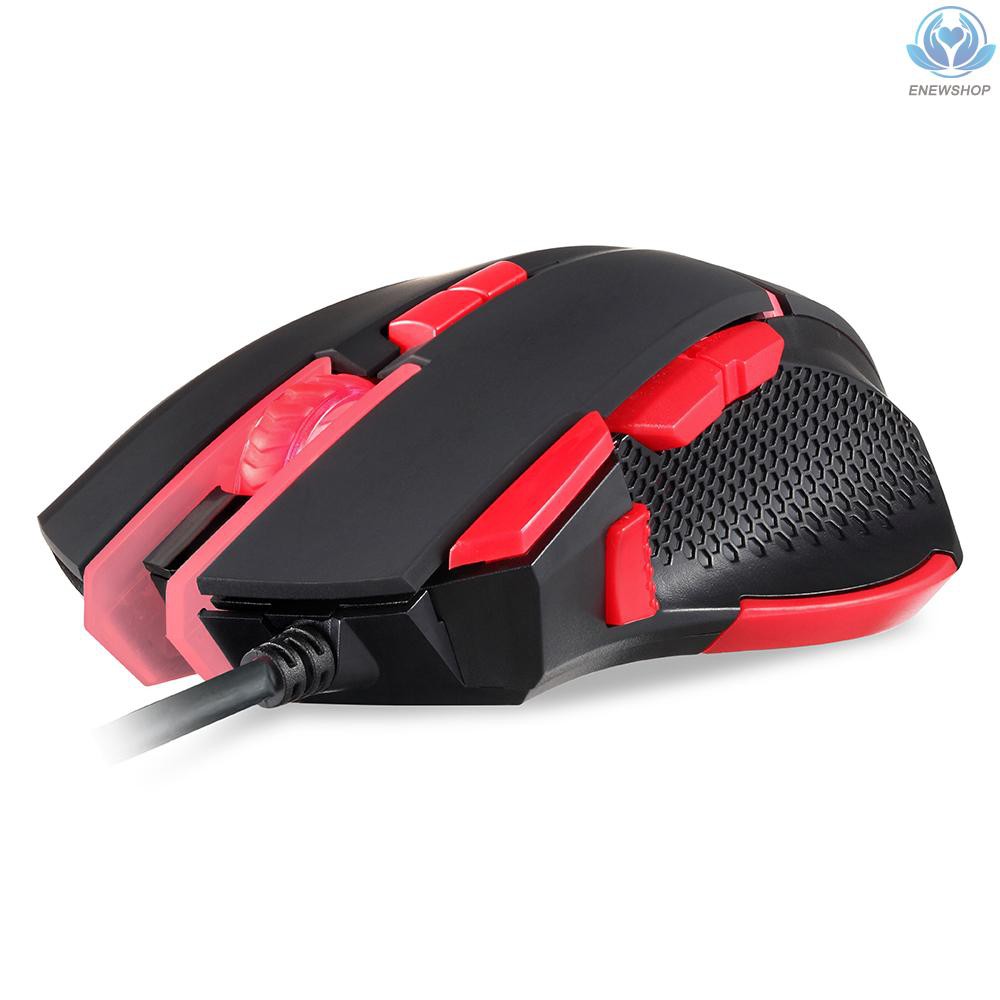 【enew】Motospeed Wired Mouse Gaming Mouse 4000DPI 9 Buttons Optical Mice with Weight Tuning Set Non-slip Design with LED Light Fire/Sniper Button