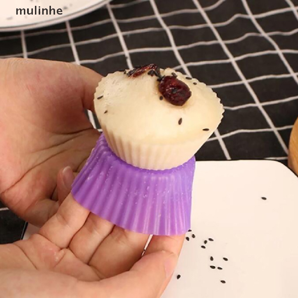 Set 5 Khuôn Silicon 7cm Hình Tròn Làm Bánh Muffin DIY
