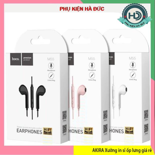Tai nghe nhét tai thể thao Hoco M55 Chống Ồn Tích Hợp Micro Và giắc cắm 3.5mm cho ĐT ĐT táo Samsung