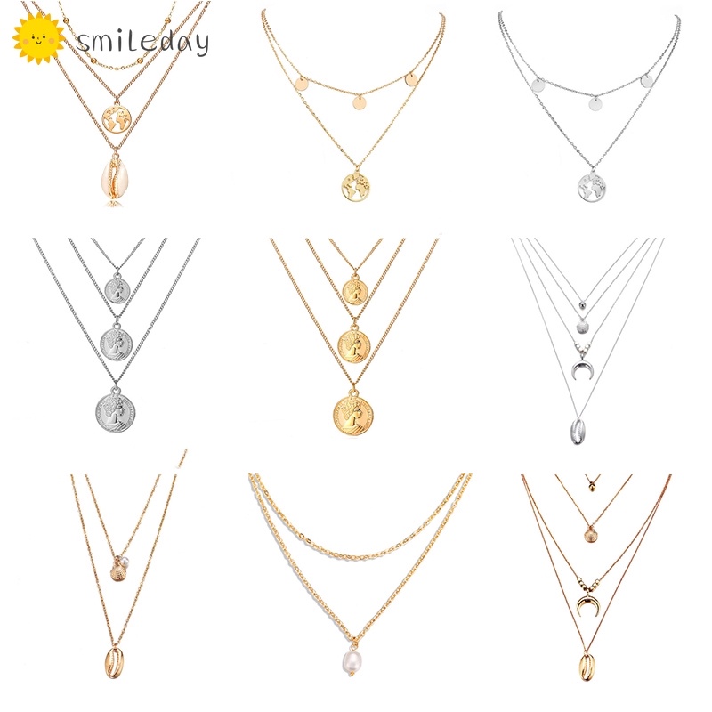 Vòng Cổ Nhiều Lớp Nhiều Mặt Phụ Kiện Thời Trang Phong Cách Bohemia