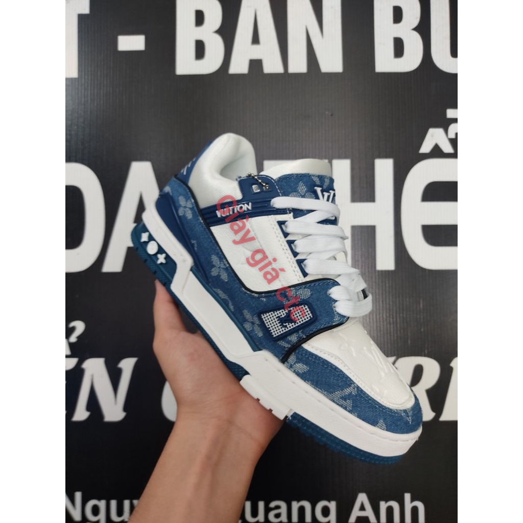 Giày thể thao lv xanh trắng