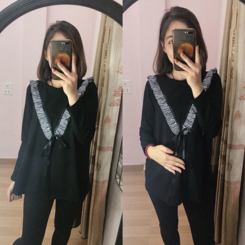 Áo Bầu Thiết Kế Hàng Đẹp, Chất Cotton 100% Đẹp form Chuẩn