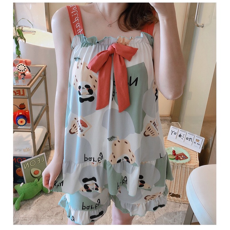 Váy Ngủ nữ  2 dây mẫu mới nhất hàng xuất chất đẹp mềm mịn ( Hàng xuất) | BigBuy360 - bigbuy360.vn