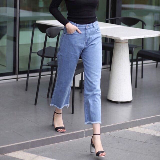 Quần culottes jean nữ cao cấp