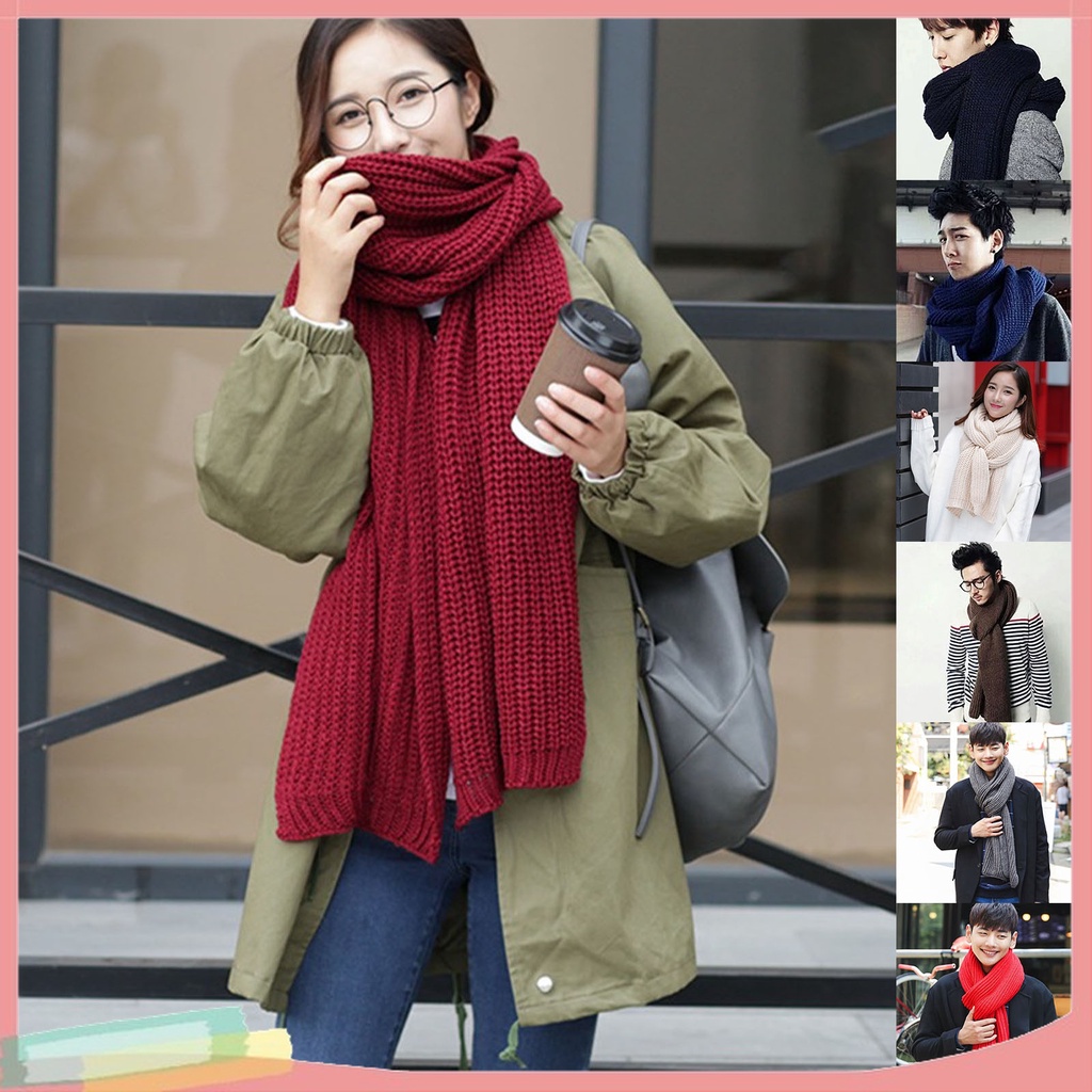 Khăn Choàng Dệt Kim Màu Sắc Đơn Giản Phong Cách Hàn Quốc Cho Nữ