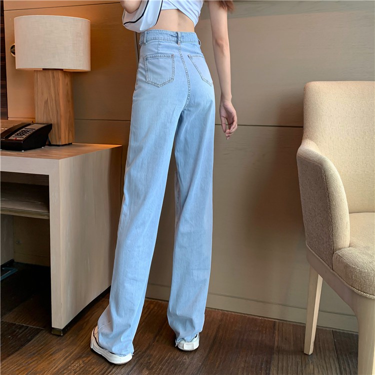Quần Jean Dài Lưng Cao Phối Rách Kiểu Retro Hàn Quốc Cá Tính Cho Nữ | BigBuy360 - bigbuy360.vn