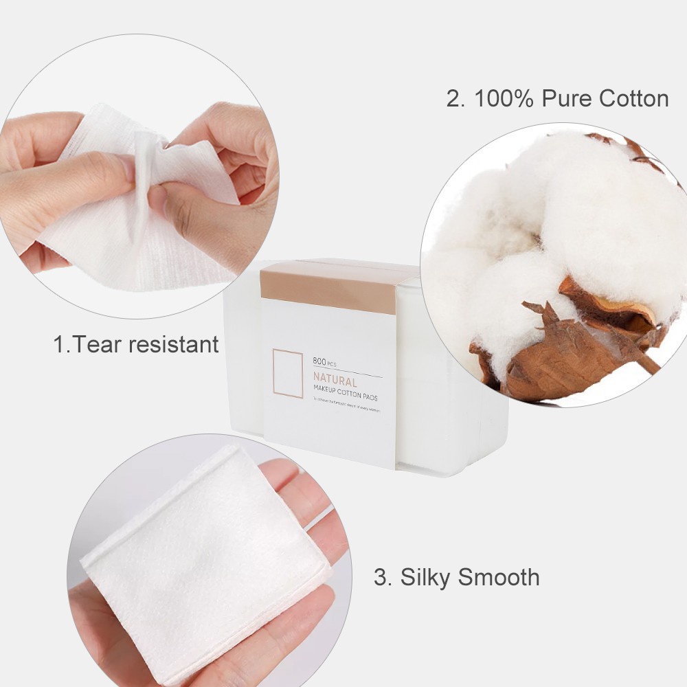 Bông tẩy trang Dụng cụ trang điểm tẩy trang từ bông cao cấp cotton pad Miniso (Trắng)