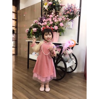 Áo dài cách tân cho bé gái kèm chân váy (size 07-35kg)