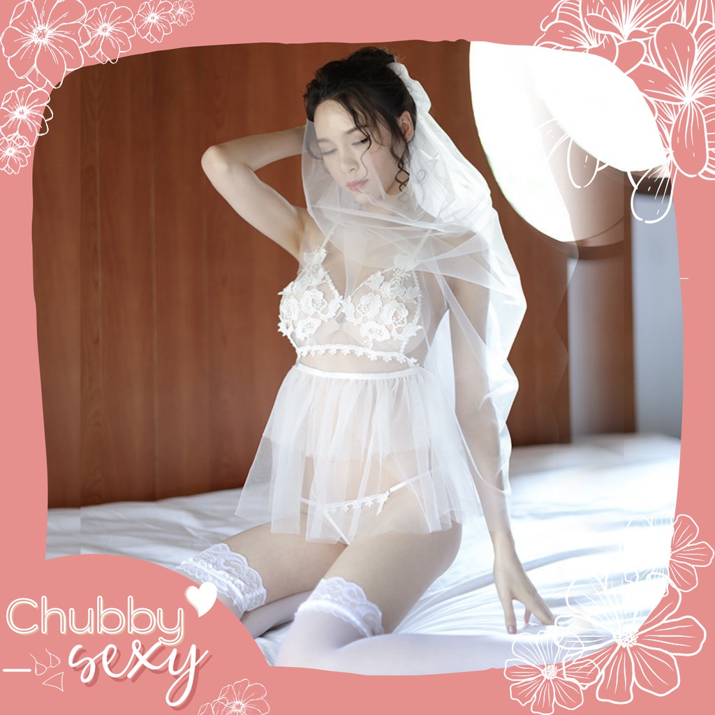 Cosplay Cô Dâu Ngây Thơ Quyến Rũ - Cosplay Cô Dâu Trắng Vải Voan Hờ Hững Sang Chảnh Siêu Sexy -CPL30 - Chubby.Sexy | BigBuy360 - bigbuy360.vn