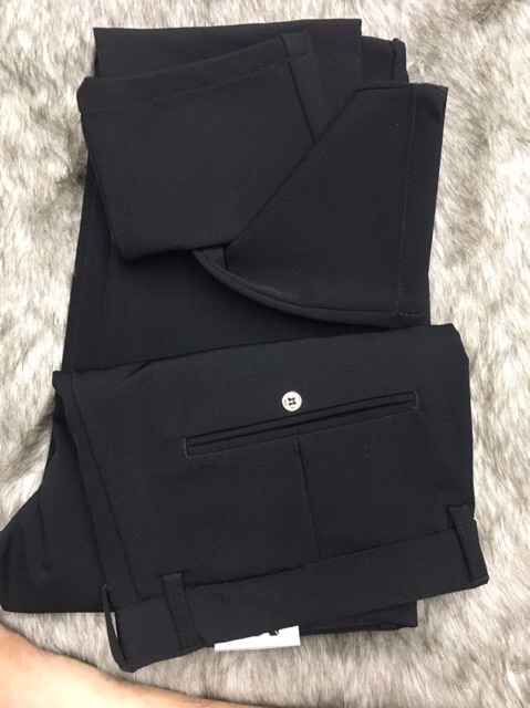 Quần Tây Âu Màu Đen Ống Côn Vải Giản | BigBuy360 - bigbuy360.vn