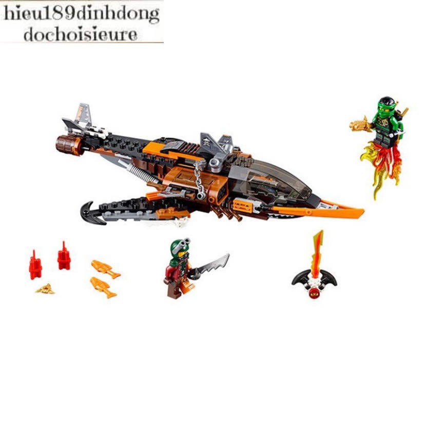 Lắp ráp xếp hình NOT Lego Ninjago Movie 70601 Lepin 06026 SY528 Lele 79229 Bela 10445 : Phi Thuyền Cá Mập Chiến Đấu