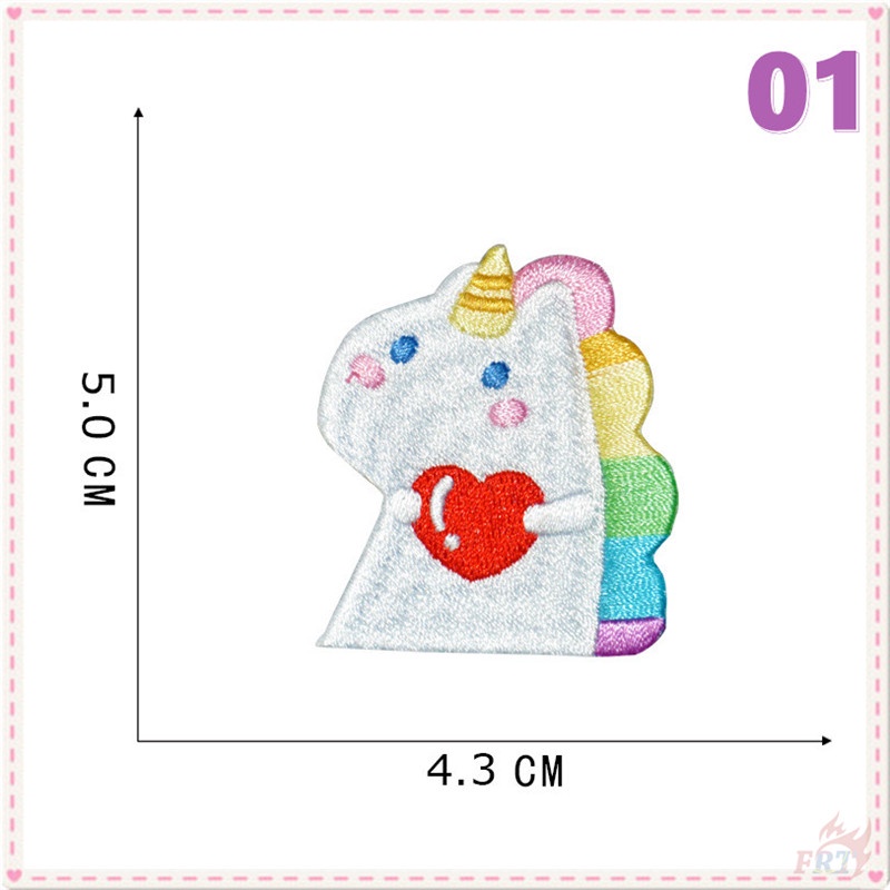 ♥ Miếng Vá Ủi Hình Kỳ Lân Cầu Vồng ♥ 1 Sticker Ủi Thêu Hình Động Vật Vui Nhộn