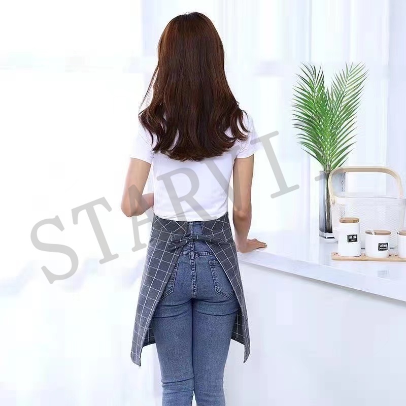 Tạp Dề Cotton Lanh Phong Cách Hàn Quốc Chống Dầu Tiện Dụng Cho Nhà Bếp