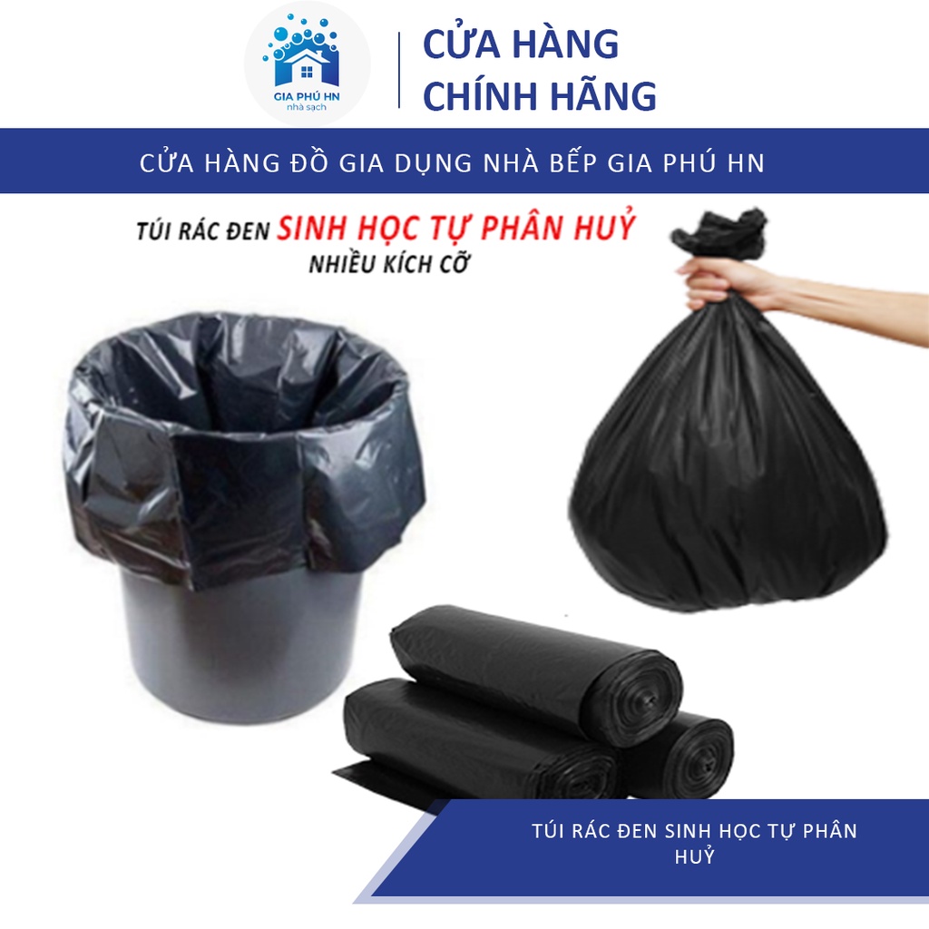 Túi Đựng Rác Đen COMBO 3 Cuộn 🍓Cam Kết Chất Lượng 🍓Túi Bóng Đen Đựng Rác Tự Hủy, Thân Thiện Với Môi Trường