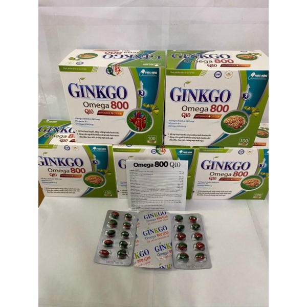 Hoạt huyết dưỡng não Ginkgo Omega 800 Q10 Giúp hoạt huyết, tăng cường lưu thông máu, giảm đau đầu chóng mặt