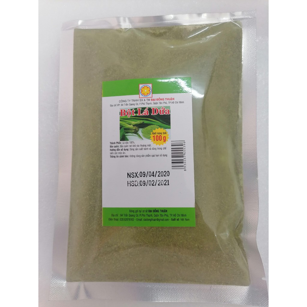 [100g] Bột Lá nếp (Lá dứa) [VN] ĐẠI ĐỒNG THUẬN Pandan Powder (bph-hk)
