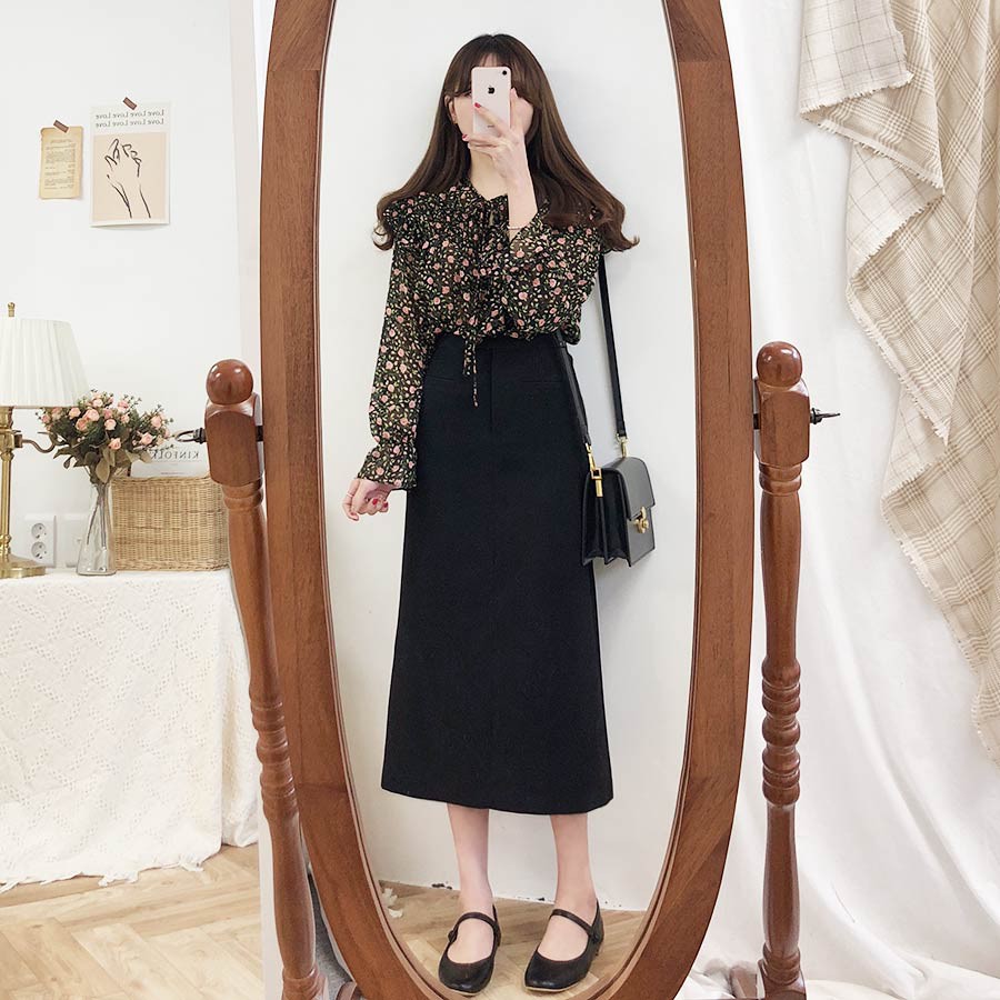 Áo sơ mi voan hoa dài tay thời trang hàn quốc dành cho nữ 28109 | BigBuy360 - bigbuy360.vn