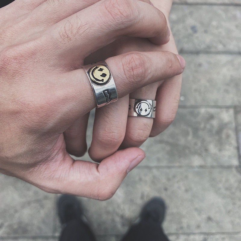 Nhẫn Dạng Mở Hình Mặt Cười Đơn Giản Có Thể Điều Chỉnh