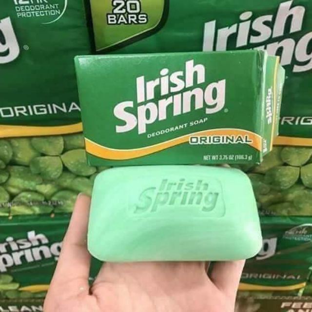 Xà bông cục diệt khuẩn Irish Spring Deodorant Soap Original 113g của Mỹ