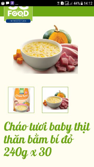 (Date mới) combo 30 gói cháo tươi baby nhiều vị SG food