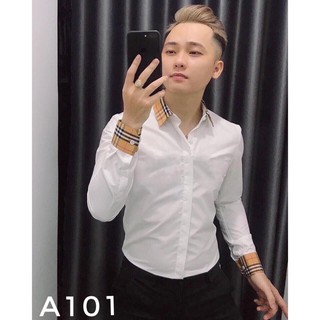 Áo Sơ Mi Nam Trắng BBR phối màu - 𝐇𝐚̀𝐧𝐠 𝐧𝐡𝐮̛ 𝐡𝐢̀𝐧𝐡