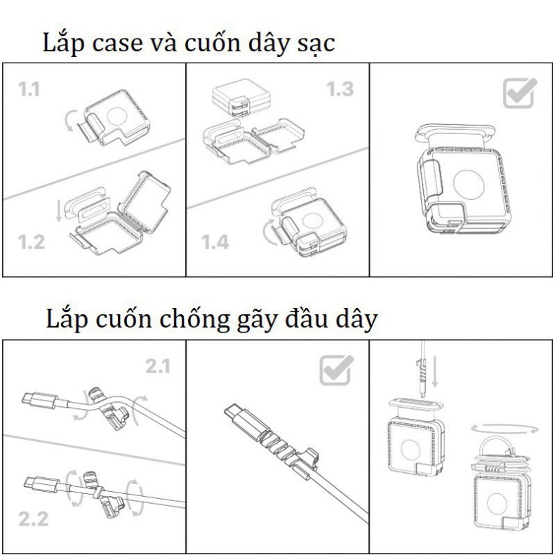 F1 Ốp bọc kiểm soát an ninh sạc Macbook đa năng 3 trong 1 kèm bộ cuốn bảo vệ chống đứt gãy đầu dây sạc 35 1