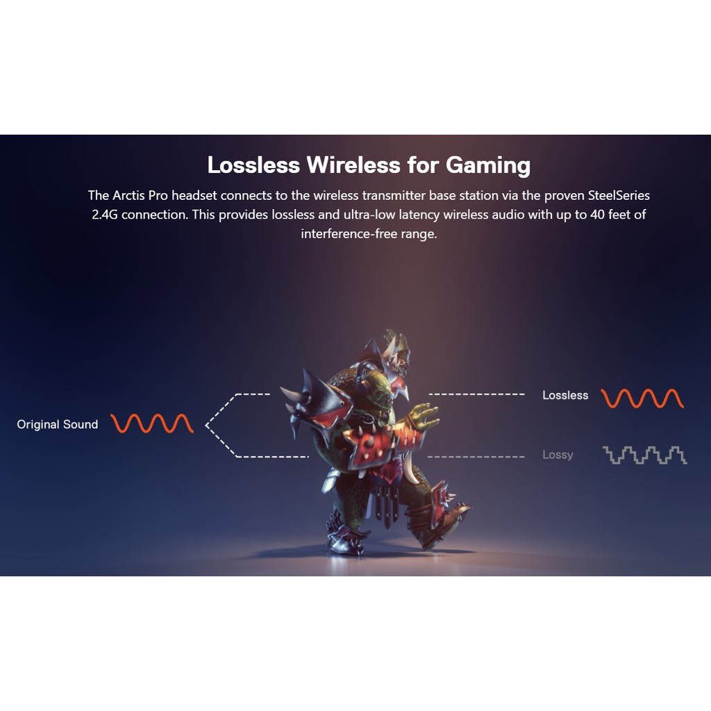 Tai nghe chơi game Steelseries Arctis Pro Wireless Dual Wireless: 2.4G lossless + Bluetooth